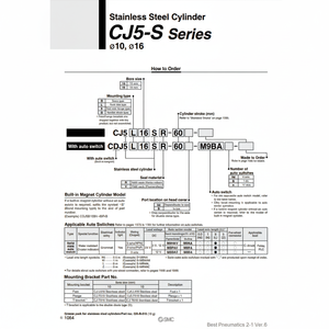 กระบอกสเตนเลสนิวเมติก SMC CDJ5D10SV-15-B ชิ้นส่วนนิวเมติก - Product Image 1