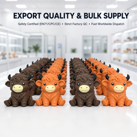 Jouet Squishy Mignon Vache Highland, Jouet Anti-Stress Doux à Presser, Cadeau pour Fête Thème Ferme