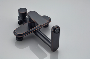 Stile vintage europeo nobile set doccia in oro nero in ottone montato a parete - Product Image 2