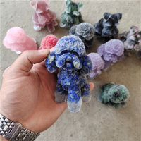Offre Spéciale puces de cristal en résine naturelle chien en peluche fengshui guérison pas cher cadeau gravier de cristal artisanat folklorique pierre pour les invités