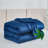 Ensemble de couette de luxe QSY 100% bambou, couette légère et rafraîchissante pour les personnes qui ont chaud la nuit, couette douce et soyeuse pour lit queen