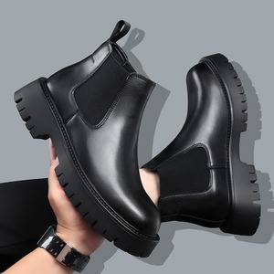 Bottes d'hiver grande taille 38-48 en cuir de vachette de qualité, <span class=keywords><strong>bottines</strong></span> <span class=keywords><strong>Chelsea</strong></span> classiques, élégantes chaussures habillées pour hommes - Product Image 2