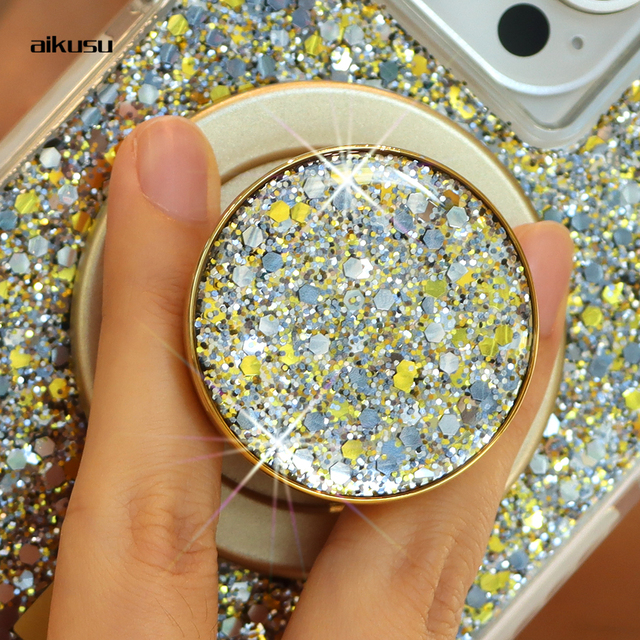 Blingbling Phone Grip Holder for Iphone Grip Pop Glitter Advanced Ring Magnetic Phone Grip for Iphone 16 15 14 13 12