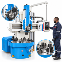 Tour vertical à colonne unique CNC avec table rotative, mors de serrage, machine de découpe de métaux, tour CNC manuel