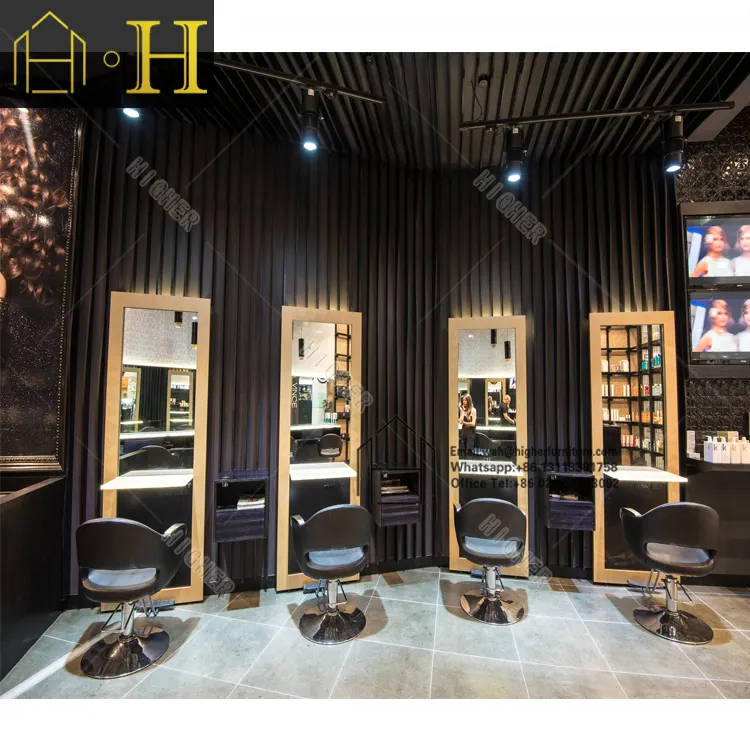 Hair Salon Shop Interior Design Barber Store Decoration For Furniture Customized