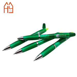 Bolígrafo verde de doble cara + marcador fluorescente, papelería ecológica para estudiantes, embalaje a granel - Product Image 5
