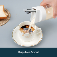 Pichet à crème en verre transparent durable et écologique avec poignée pour café, thé, lait, sauce - Outil de cuisine
