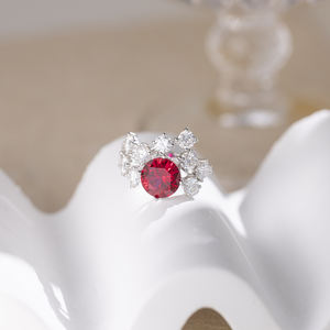 Bagues Fleur en Argent Sterling pour Femmes, Bijoux de Laboratoire Tendance et Élégants, Idéales pour Mariage, Vente en Gros à Prix Abordable, Accessoires pour Filles - Product Image 2