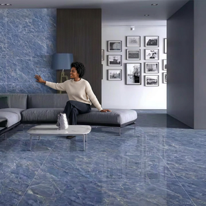 Perlato Bleu 60x120 Brillant Fine Sculpture Carreaux D'intérieur Corps Complet Moderne Émaillé Polonais Porcelaine Marbre Sol Carreaux Muraux - Product Image 1