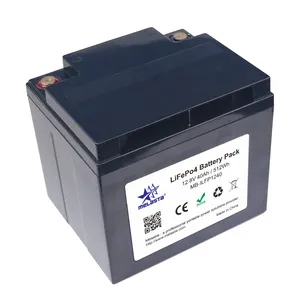 Baterai liepo4 Grade A isi ulang paket baterai Lithium Ion 12v 40Ah dengan sistem Bms pintar
