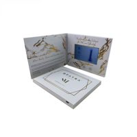 Brochure vidéo personnalisée Carte de visite vidéo Video Mailer Carte de voeux avec boîte à écran LCD HD 4 pouces