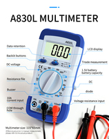 Kit de multímetro digital inteligente duradero, kit de herramientas manuales de soldador con pantalla LCD de retroiluminación de 60W y temperatura ajustable, 23 en 1