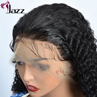 Perruque Afro cheveux naturels Jerry bouclés, Hd 13*4, pre-plucked, sans colle, haut de gamme, pour femmes noires, 100% cheveux humains, vente en gros