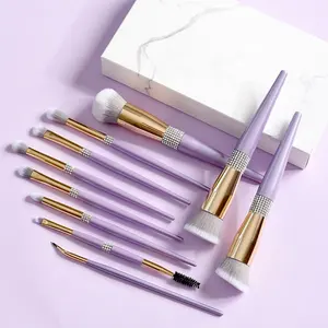 FYD Wholesale Facial Cosmetic Brush 10pcs Professional Soft Synthetic Packing Makeup Brush Set With Box