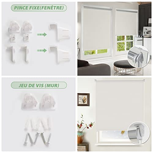 Persianas enrollables eléctricas modernas de poliéster para niños de <span class=keywords><strong>2m</strong></span> de <span class=keywords><strong>ancho</strong></span>, persianas enrollables horizontales con control remoto automático, integradas en francés - Product Image 4