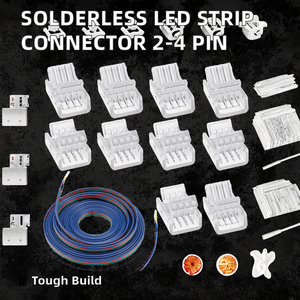 COB <span class=keywords><strong>SMD</strong></span> LED Strip ánh sáng kết nối 8 mét 10 mét hàn miễn phí solderless Adapter 3pins ABS nhà ở 25A Đánh giá hiện tại kết nối - Product Image 2