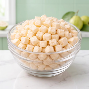 Cubes de goyave blanche lyophilisés de qualité supérieure, vente en gros, 100% pur fruit de goyave, bouchées naturelles et saines, légères et croustillantes - Product Image 6