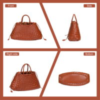 Nova Bolsa Cesta de Vegetais Francesa Artesanal Personalizável e Elegante, Retrô Artística Versátil com Zíper e Cordão