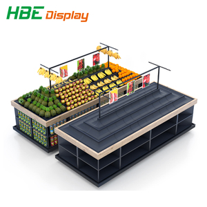 Siêu Thị Cửa Hàng Tạp Hóa Gỗ Rau Và Trái Cây Đảo Hiển Thị Trường Hợp Sản Xuất Bảng Hiển Thị - Product Image 5