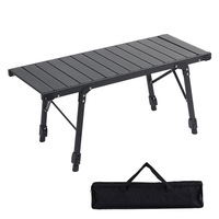 Table de barbecue pliante KingGear en alliage d'aluminium moderne pour cuisine extérieure, camping, IGT, portable et légère