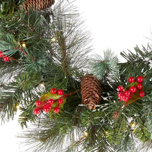 Guirlandes de Noël artificielles en PVC de 40 cm, faites à la main, avec LED, pour l'extérieur, avec guirlandes de Noël - Product Image 2