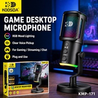 Microphone de bureau pour jeux vidéo à angle réglable, pour streaming et chat, Kmp-171, qualité studio, microphone de jeu