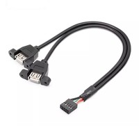 Kabel Konektor Dual USB a Female ke 10pin