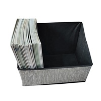 Lot de 4 boîtes de rangement pliables en velours mat OHS pour vêtements, jouets, salle de bain - Gain de place, vert forêt