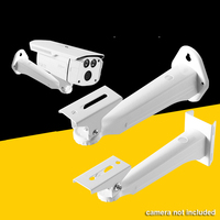 Poteau de Surveillance Universel Extérieur/Intérieur en ABS Blanc et Acier Inoxydable, Réglable, Étanche et Résistant aux Intempéries, de Haute Qualité