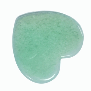 Pierre de massage faciale en forme de cœur en pierre précieuse verte, outil de soin de beauté en pierre naturelle - Product Image 3