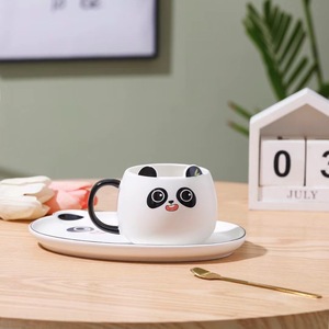 Kawaii Cartoon Panda <b>Mug</b> Ceramic <b>Coffee</b> <b>Mugs</b> with Breakfast Plate - Product Image 6