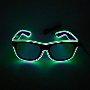 Meilleure vente SUNJET Logo personnalisé clignotant <span class=keywords><strong>Led</strong></span> EL lunettes, lunettes de soleil lumineuses pour la fête