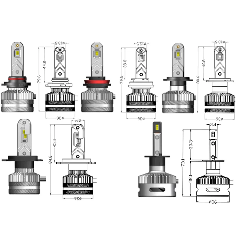 Car Light Accessoires X7 LED Headlight H7 Hb3 H9 LED 80W 10000Lm Fog Light Canbus Free H4 H11 LED