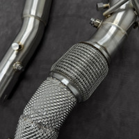 Système d'échappement haute performance avec grand tuyau pour VW Golf 8R 2.0T 2020-2024, amélioration du son et de la puissance, downpipe avec isolation, haut débit