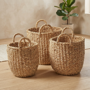 Panier de rangement pliable en jonc de mer tressé à la main, de qualité supérieure, tailles personnalisables, écologique, rectangulaire, pour la décoration moderne de la maison, vente en gros - Product Image 4