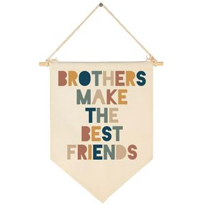 Hot Sell Eco-Friendly Polyester Custom Hanging Rectangle <b>Flag</b> 15x11 Inch Wood Flagpole Digital Printing Kids Nursery Playroom - Product Image 1