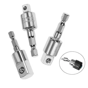 Set ekstensi soket ke Bor, set ekstensi adaptor soket ke Bor 1/4 "+ 3/8" + 1/2"