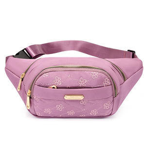 Lightweight Multi-Functional Polyester <b>Belt</b> Bag for Women and <b>Men</b> Portable Canvas Cashier Zipper Closure Embroidery Design - Product Image 3