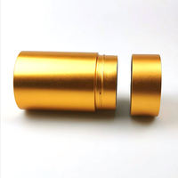 Boîte en métal cylindrique personnalisée en aluminium anodisé de qualité alimentaire, de luxe, pour thé et café, avec couvercle à vis, logo personnalisé, marque OEM