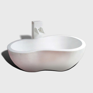 อ่างอาบน้ำหินแข็งหรูหราไร้รอยต่ออ่างอาบน้ำเรซินอิสระสำหรับการตกแต่งภายในระดับไฮเอนด์ทนต่อรอยขีดข่วน - Product Image 3