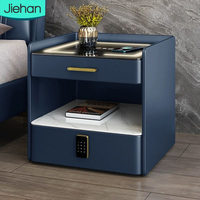 Nouvelle conception de meubles de chambre à coucher, prix de gros, table de chevet durable avec charge sans fil, table de chevet intelligente moderne avec tiroirs