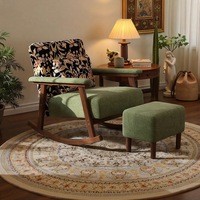 Fauteuil à bascule en bois massif de style rétro, chaise inclinable pour la sieste, chaise de détente pour balcon, fauteuil paresseux pour salon