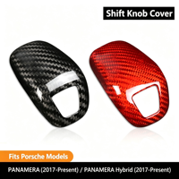 Couverture décorative de pommeau de levier de vitesse en fibre de carbone véritable haute brillance pour Porsche Panamera 2017-2021, pièces de modification