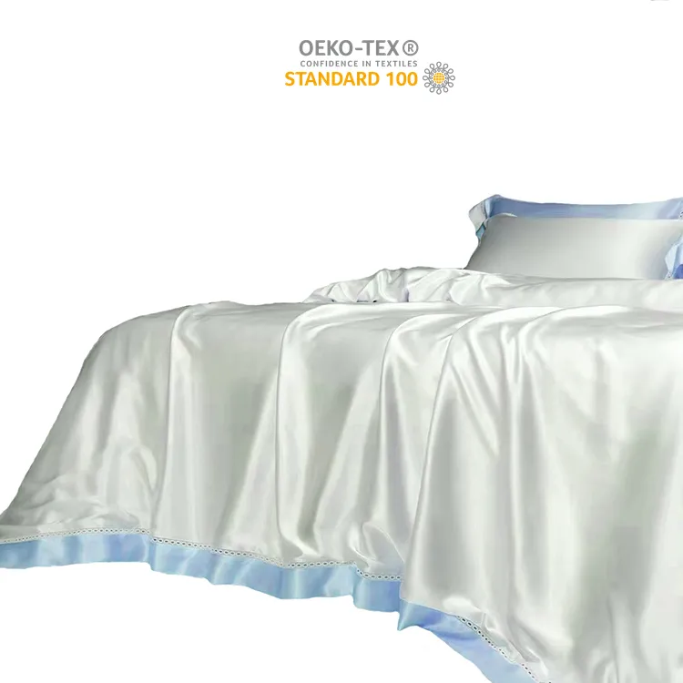 Lençol de seda amoreira personalizado conjunto de cama branco desenho sua cor favorita oekotex
