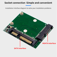 Adaptateur TISHRIC MSATA vers SATA 22 broches S'applique au lecteur SSD MSATA Il y a trois couleurs au choix noir, bleu, vert