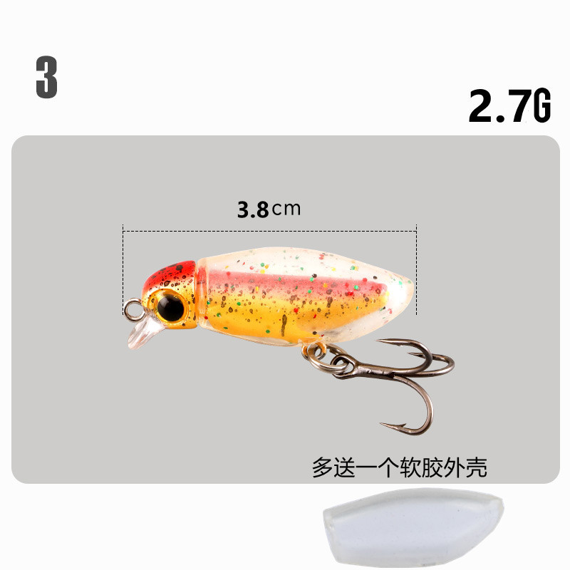 Mino 3 # corpo in oro posteriore rosso (1 guscio in gomma più morbida)