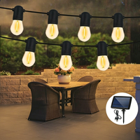 Nouvelles guirlandes lumineuses LED solaires S14, rechargeables par USB, IP65, avec télécommande, pour la décoration de jardin, le camping, l'ambiance extérieure