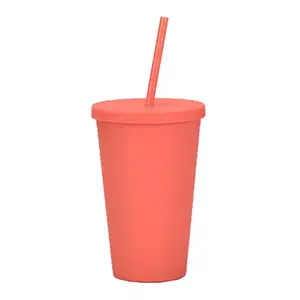 Plastic Beker Met Deksel Herbruikbare Drinkstro Cup Thee Sap Koffiemokken 24Oz Diy Waterfles Stro Ontwerp