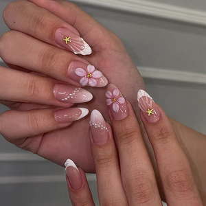 Autocollants 3D <span class=keywords><strong>Sirène</strong></span> Fleur pour Ongles, Texture Coquillage Nud Pearl Amande, Faux Ongles Décoratifs Étoile <span class=keywords><strong>de</strong></span> Mer, Vente en Gros - Product Image 1