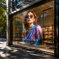 Cam Pencere Reklamı için Şeffaf LED Film Ekran Esnek Kristal Holografik Ekran